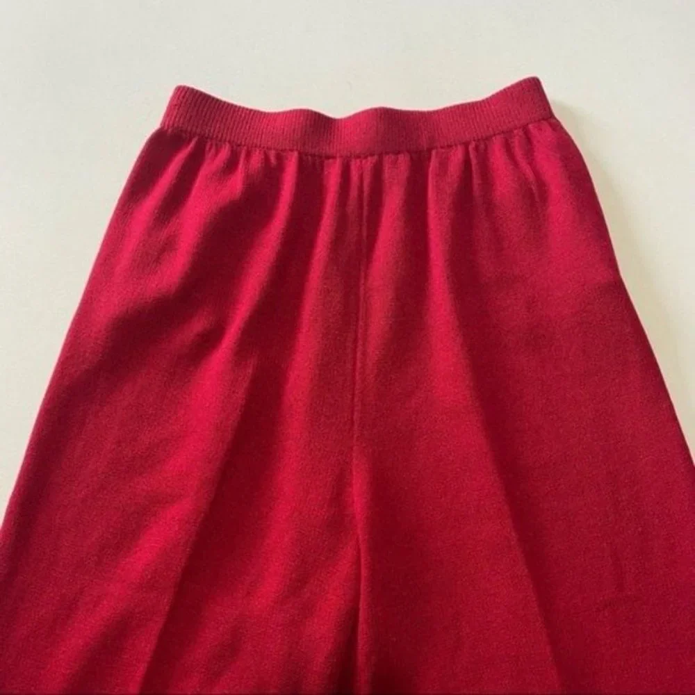 Vintage St. John Collection Santana Knit Red Pleated Pants Women’s Size 6 - Picture 6 of 9